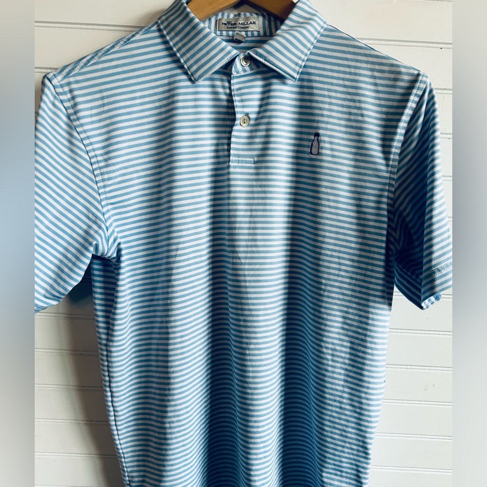 PETER MILLAR summer comfort youth size large stripped golf top